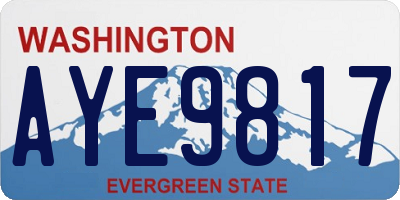 WA license plate AYE9817
