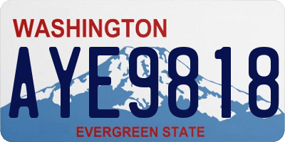 WA license plate AYE9818