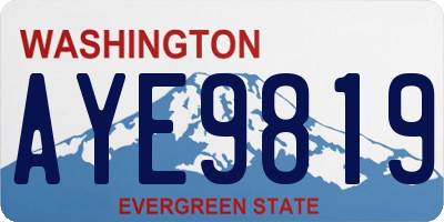 WA license plate AYE9819