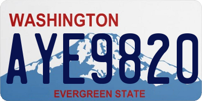 WA license plate AYE9820