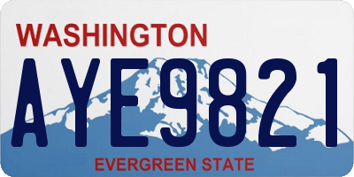 WA license plate AYE9821