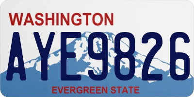 WA license plate AYE9826