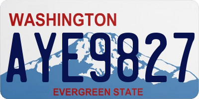 WA license plate AYE9827