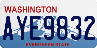 WA license plate AYE9832