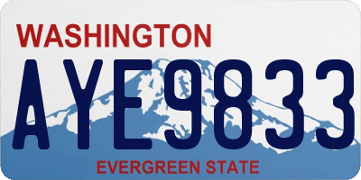 WA license plate AYE9833