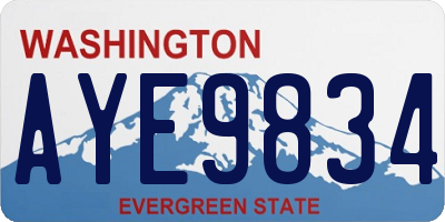 WA license plate AYE9834