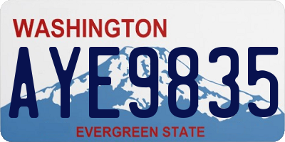 WA license plate AYE9835