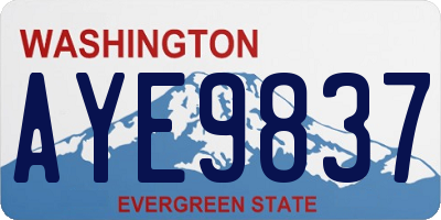 WA license plate AYE9837