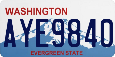 WA license plate AYE9840