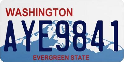 WA license plate AYE9841
