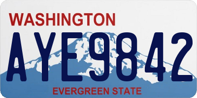 WA license plate AYE9842