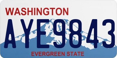 WA license plate AYE9843