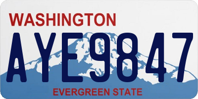 WA license plate AYE9847