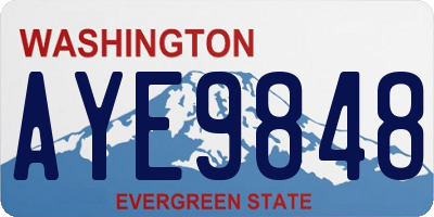 WA license plate AYE9848