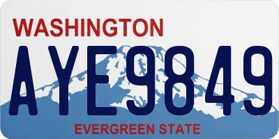 WA license plate AYE9849