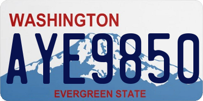 WA license plate AYE9850