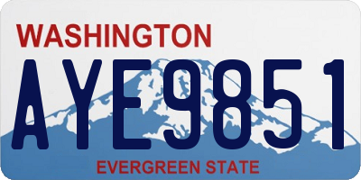 WA license plate AYE9851
