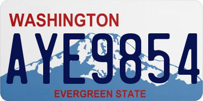WA license plate AYE9854