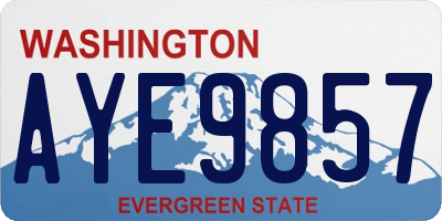 WA license plate AYE9857