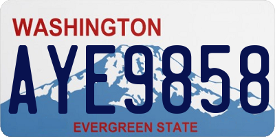 WA license plate AYE9858