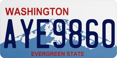 WA license plate AYE9860