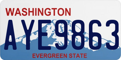 WA license plate AYE9863