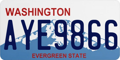 WA license plate AYE9866