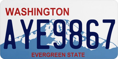 WA license plate AYE9867
