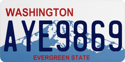 WA license plate AYE9869