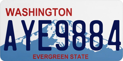 WA license plate AYE9884