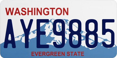 WA license plate AYE9885