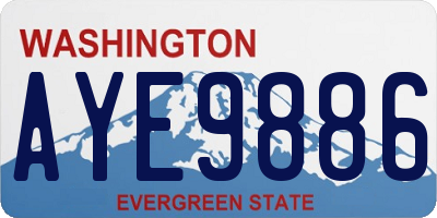 WA license plate AYE9886