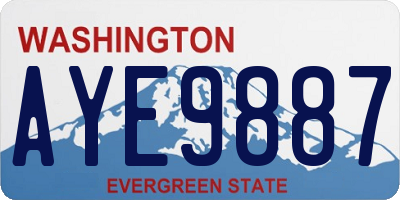 WA license plate AYE9887