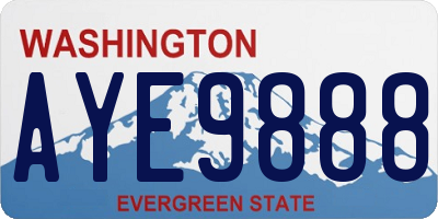 WA license plate AYE9888