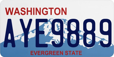 WA license plate AYE9889