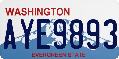 WA license plate AYE9893
