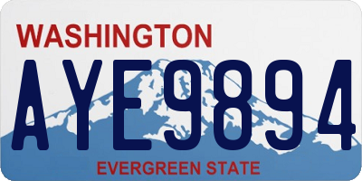 WA license plate AYE9894