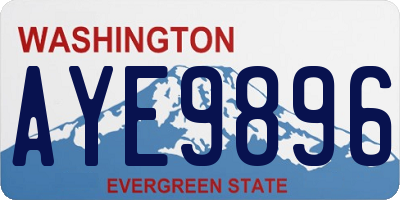 WA license plate AYE9896