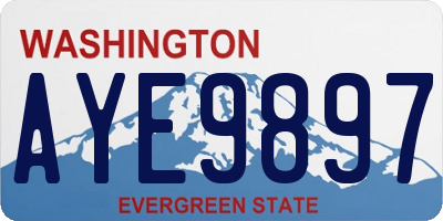 WA license plate AYE9897