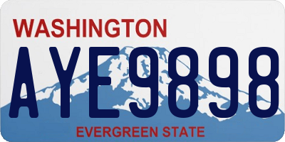 WA license plate AYE9898