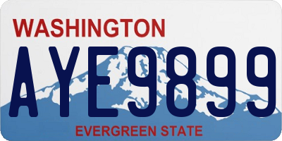 WA license plate AYE9899