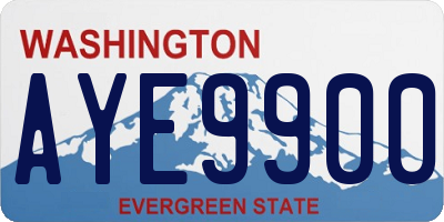 WA license plate AYE9900