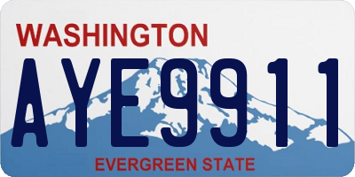 WA license plate AYE9911