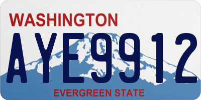 WA license plate AYE9912