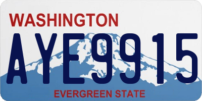 WA license plate AYE9915