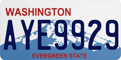 WA license plate AYE9929