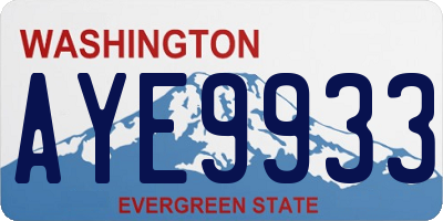 WA license plate AYE9933