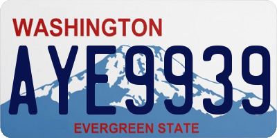 WA license plate AYE9939