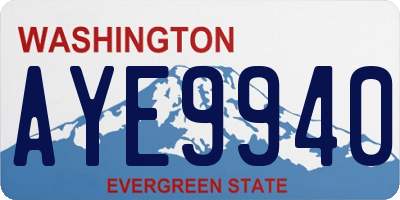 WA license plate AYE9940