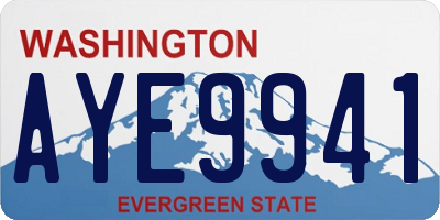 WA license plate AYE9941